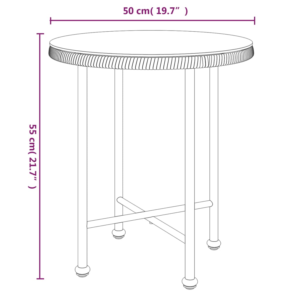 3-tlg. Garten-Essgruppe Poly Rattan