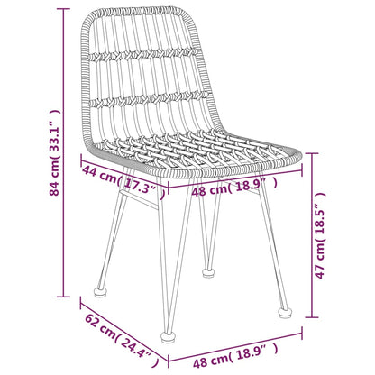 3-tlg. Garten-Essgruppe Schwarz Poly Rattan