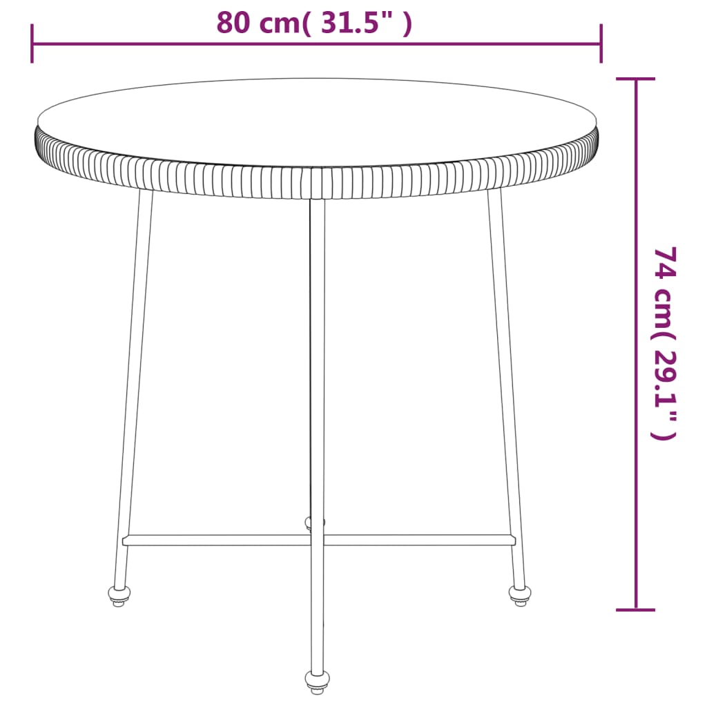 5-tlg. Garten-Essgruppe Poly Rattan