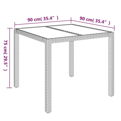 5-tlg. Garten-Essgruppe mit Kissen Schwarz Poly Rattan