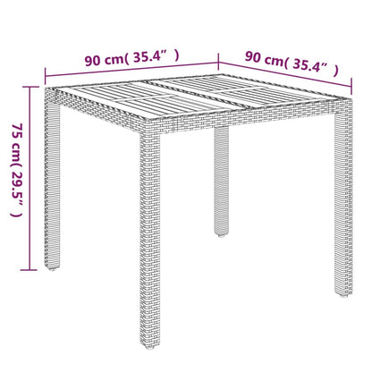 5-tlg. Garten-Essgruppe mit Kissen Grau Poly Rattan