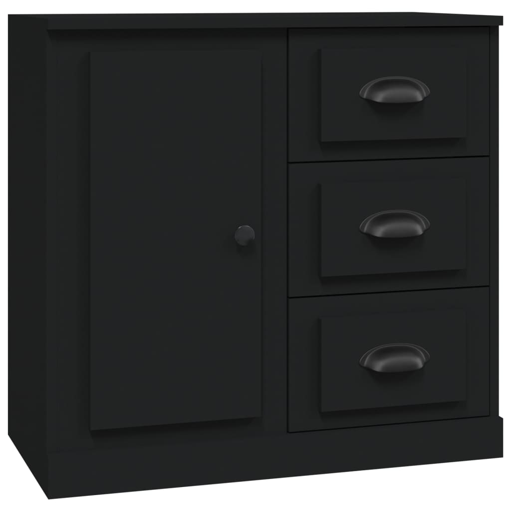 Sideboards 2 Stk. Schwarz Holzwerkstoff