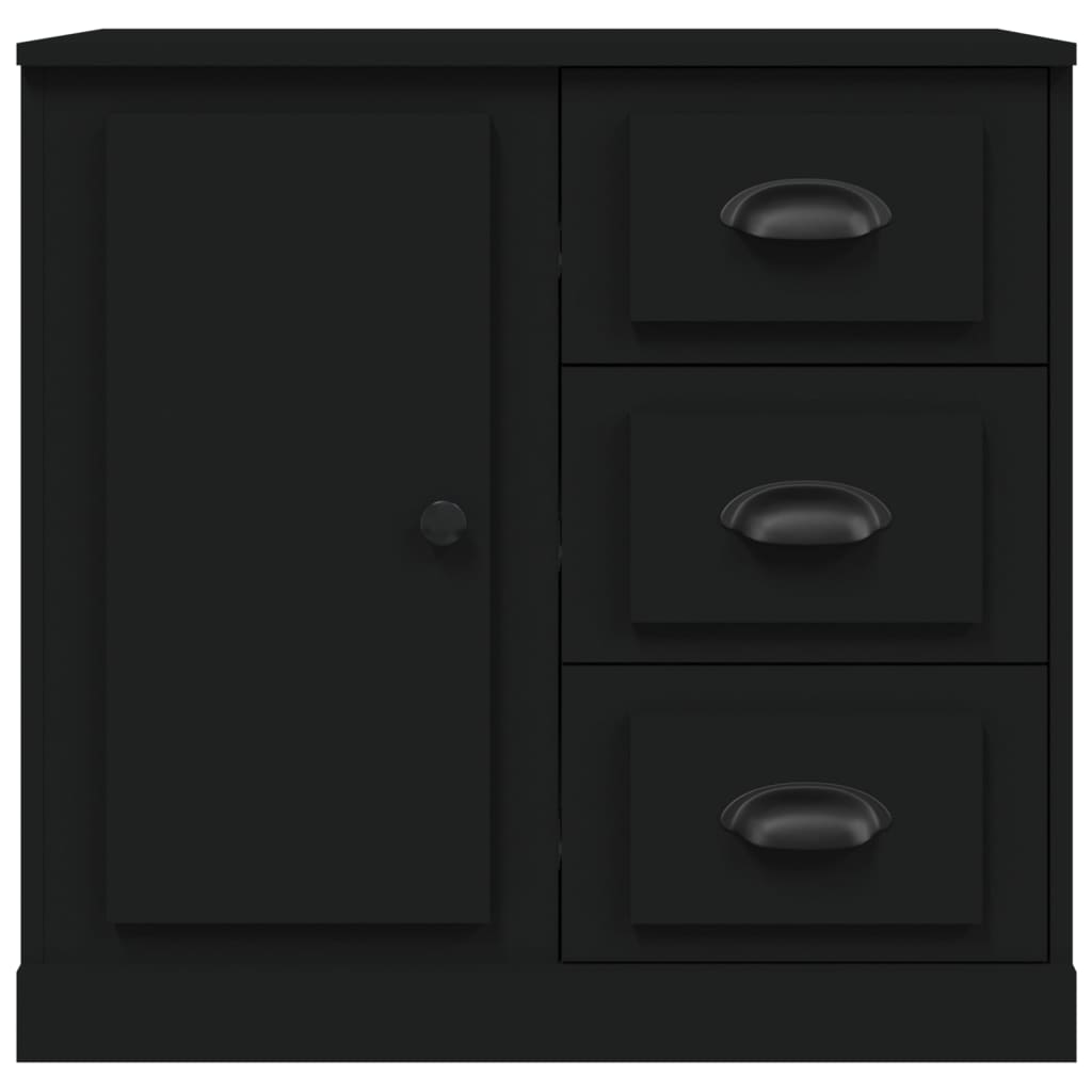 Sideboards 2 Stk. Schwarz Holzwerkstoff