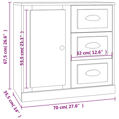 Sideboards 2 Stk. Schwarz Holzwerkstoff