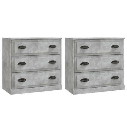 Sideboards 2 Stk. Betongrau Holzwerkstoff