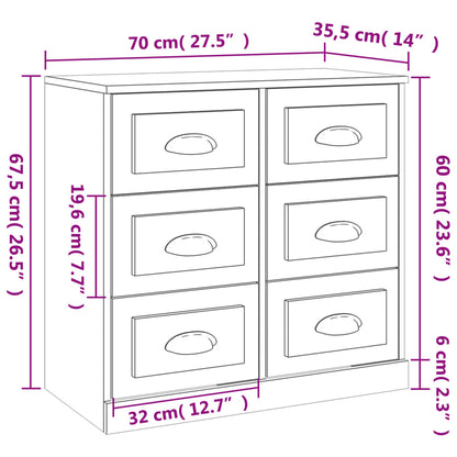 Sideboards 2 Stk. Schwarz Holzwerkstoff