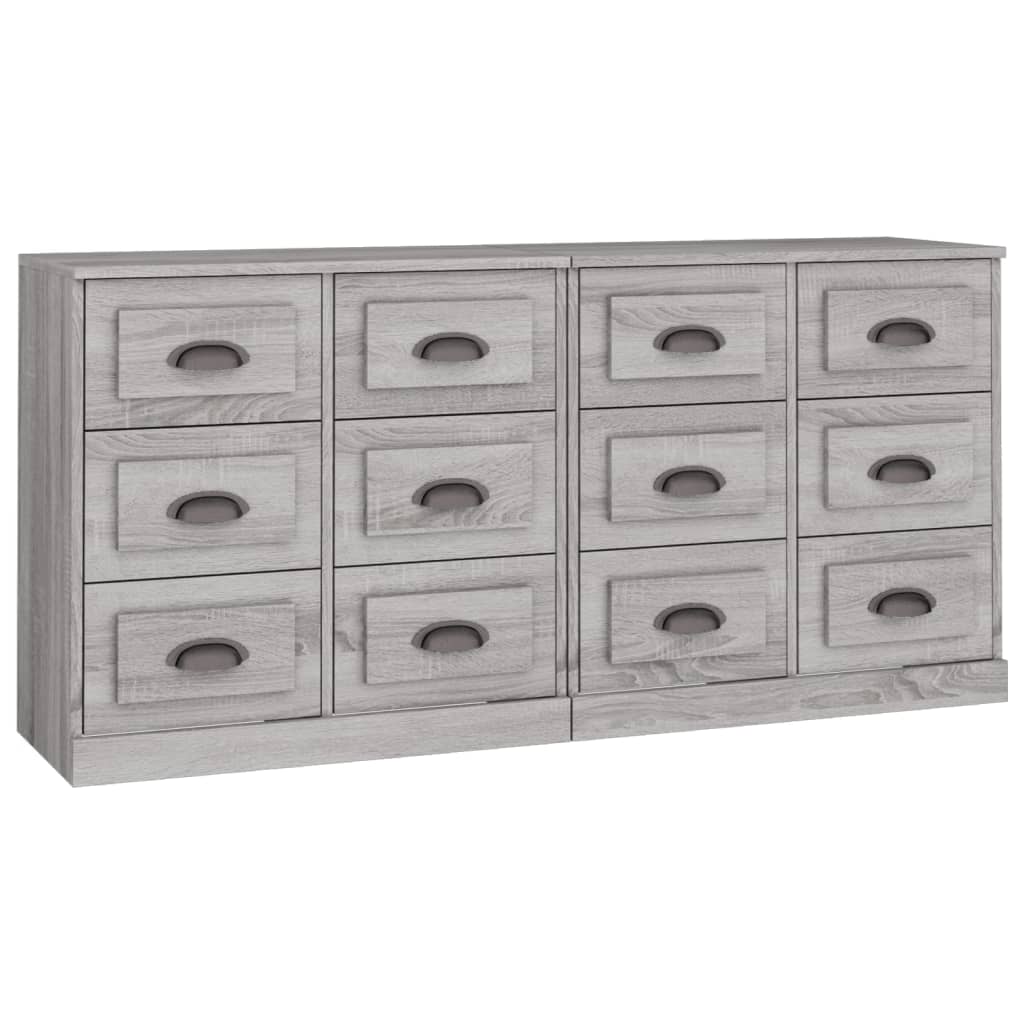 Sideboards 2 Stk. Grau Sonoma Holzwerkstoff