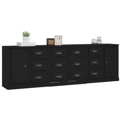 Sideboards 3 Stk. Schwarz Holzwerkstoff