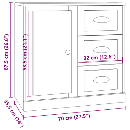 Sideboards 3 Stk. Schwarz Holzwerkstoff