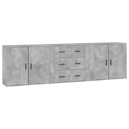 Sideboards 3 Stk. Betongrau Holzwerkstoff