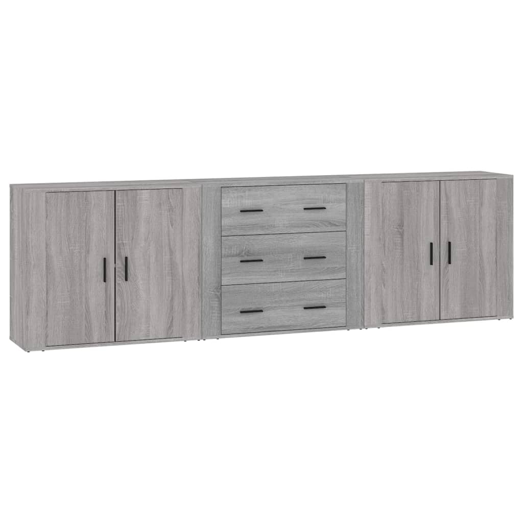 Sideboards 3 Stk. Grau Sonoma Holzwerkstoff