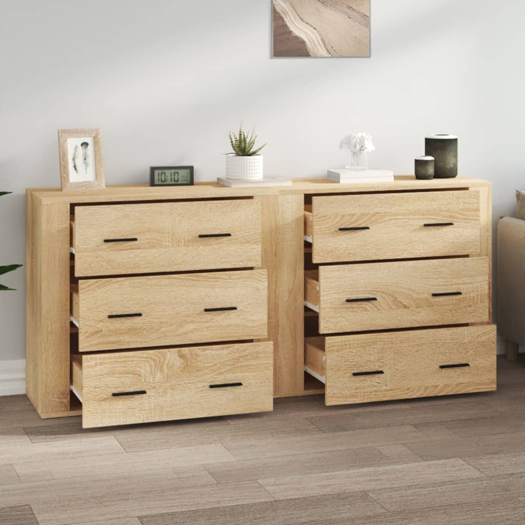 Sideboards 2 Stk. Sonoma-Eiche Holzwerkstoff