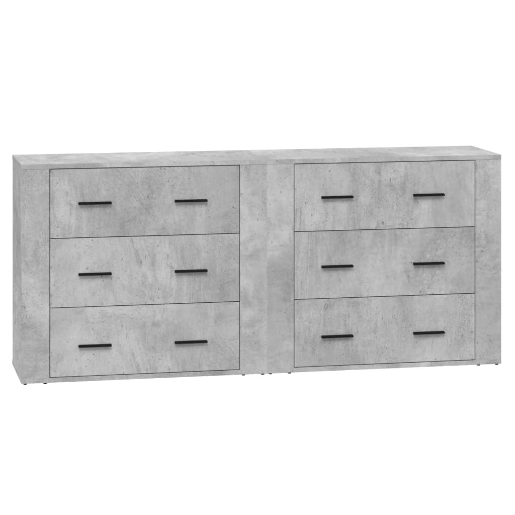 Sideboards 2 Stk. Betongrau Holzwerkstoff