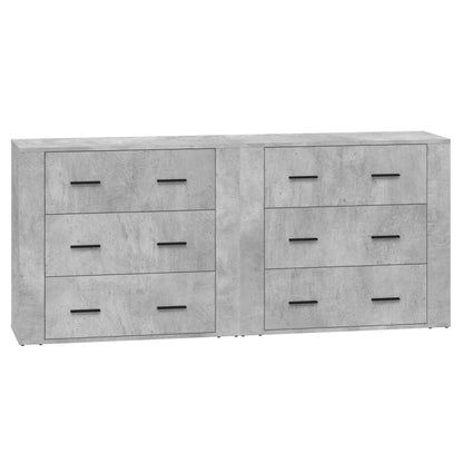 Sideboards 2 Stk. Betongrau Holzwerkstoff