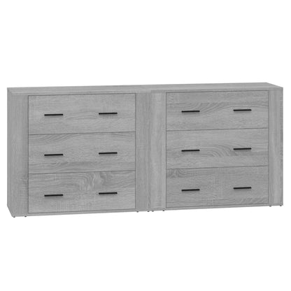 Sideboards 2 Stk. Grau Sonoma Holzwerkstoff