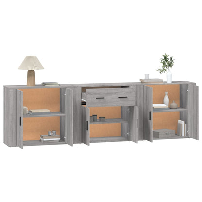 Sideboards 3 Stk. Grau Sonoma Holzwerkstoff