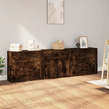 Sideboards 3 Stk. Räuchereiche Holzwerkstoff