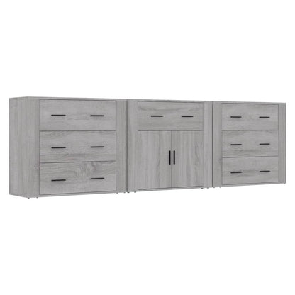 Sideboards 3 Stk. Grau Sonoma Holzwerkstoff