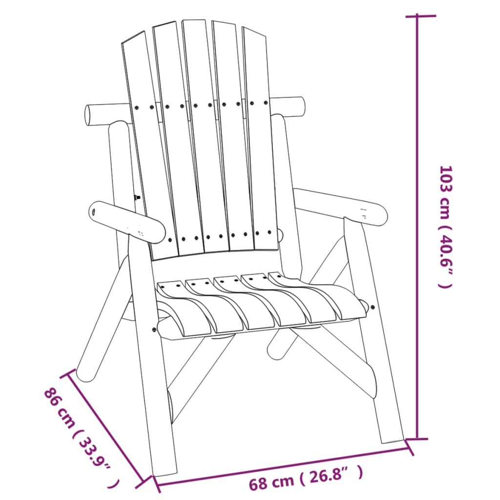 5-tlg. Garten-Lounge-Set Massivholz Fichte