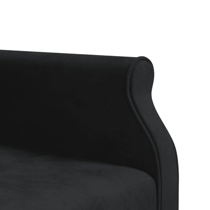 Schlafsofa in L-Form Schwarz 271x140x70 cm Samt