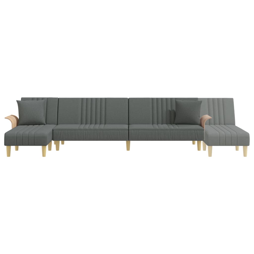 Schlafsofa in L-Form Dunkelgrau 279x140x70 cm Stoff