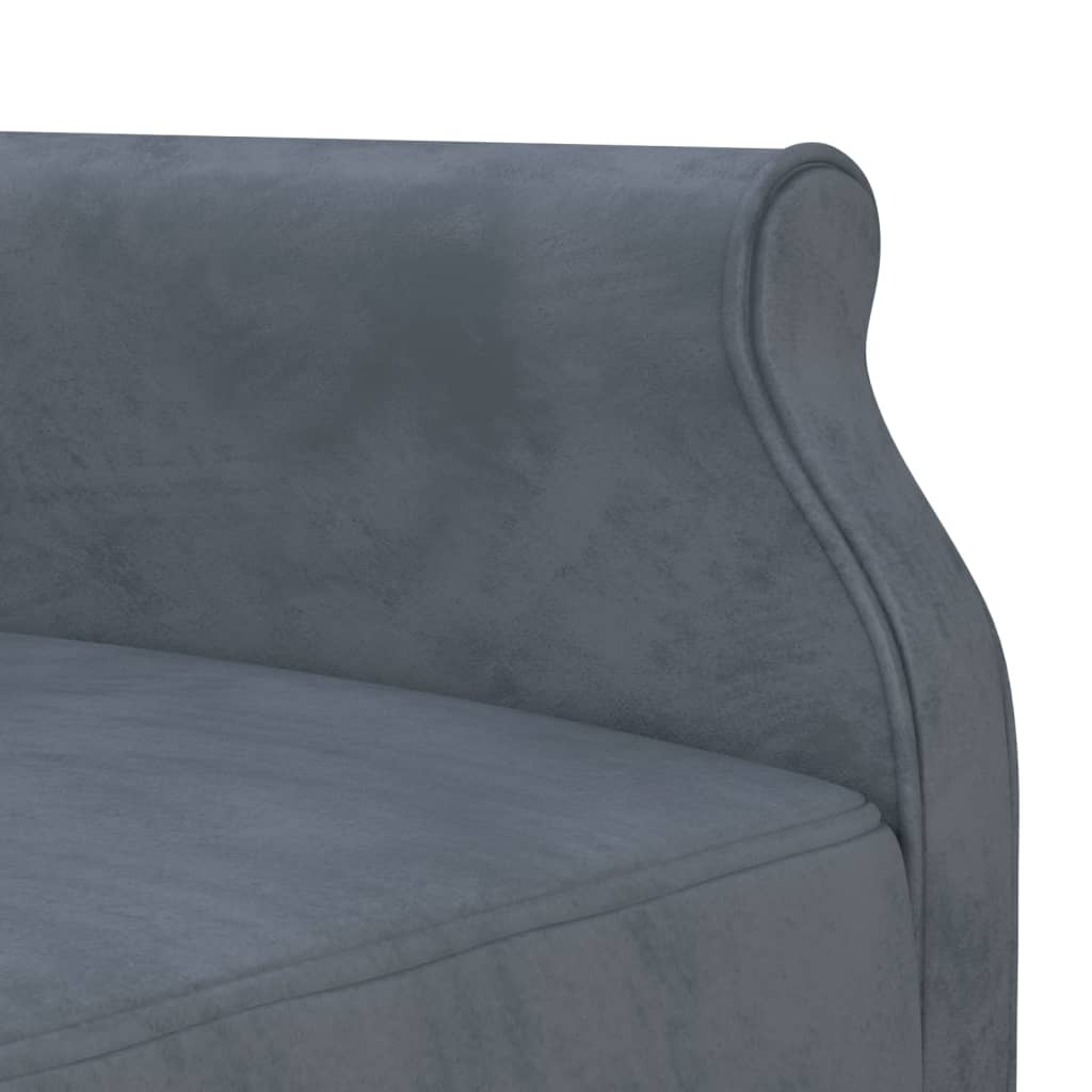 Schlafsofa in L-Form Dunkelgrau 271x140x70 cm Samt