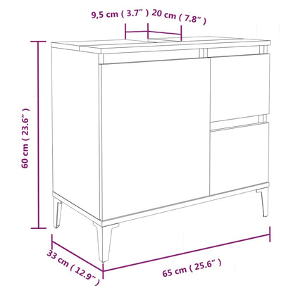 3-tlg. Badmöbel-Set Betongrau Holzwerkstoff