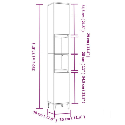 3-tlg. Badmöbel-Set Braun Eichen-Optik Holzwerkstoff