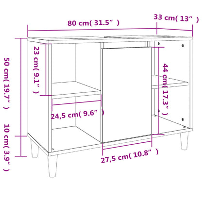 3-tlg. Badmöbel-Set Betongrau Holzwerkstoff