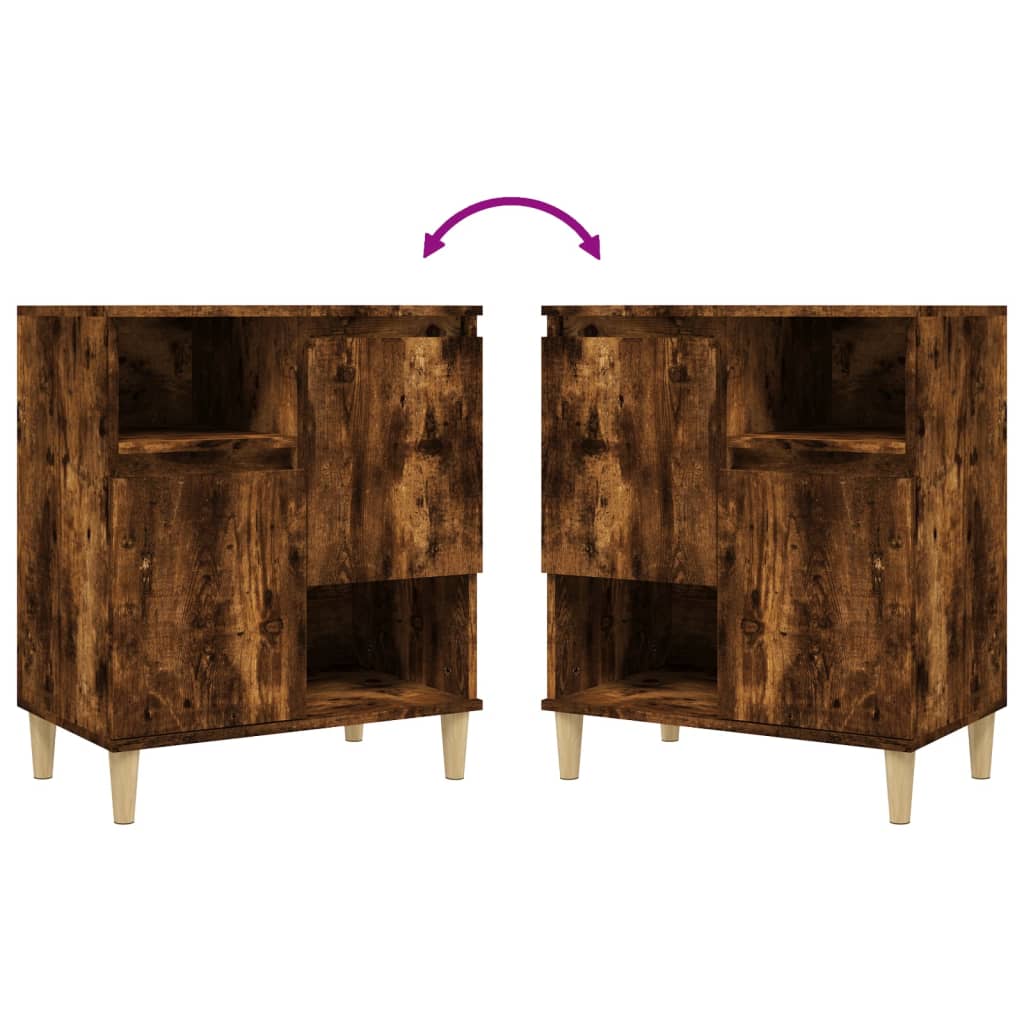 Sideboards 2 Stk. Räuchereiche 60x35x70 cm Holzwerkstoff