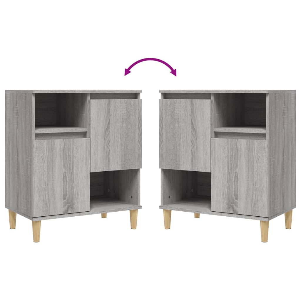 Sideboards 2 Stk. Grau Sonoma 60x35x70 cm Holzwerkstoff