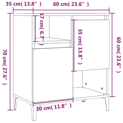 Sideboards 2 Stk. Schwarz 60x35x70 cm Holzwerkstoff