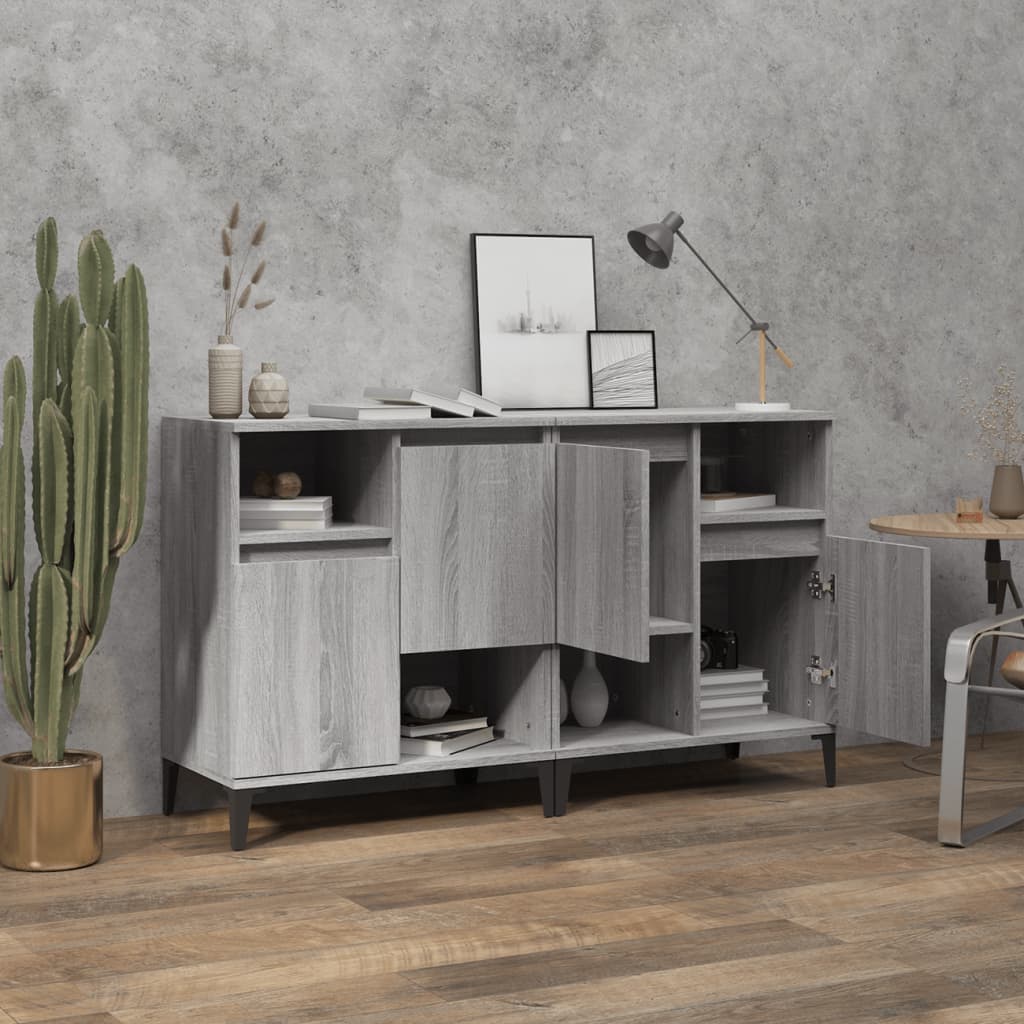 Sideboards 2 Stk. Grau Sonoma 60x35x70 cm Holzwerkstoff