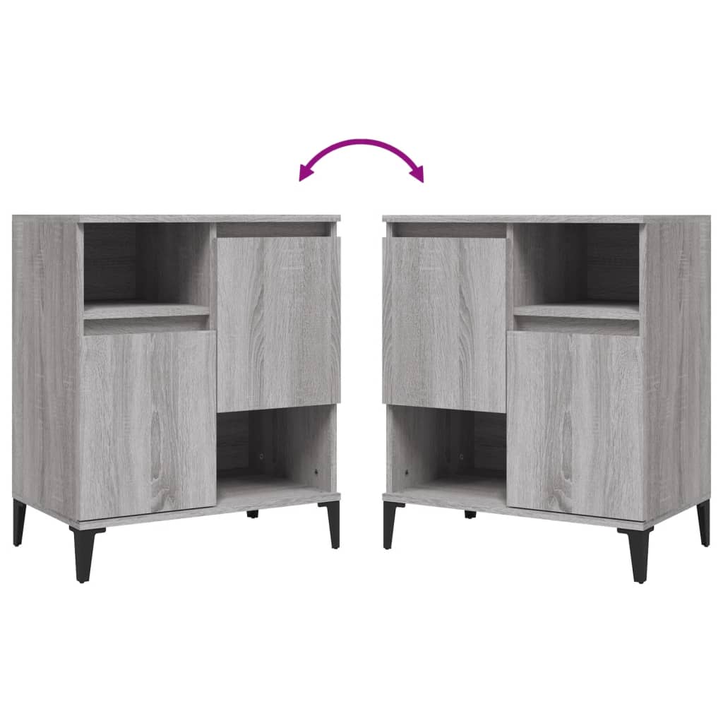 Sideboards 2 Stk. Grau Sonoma 60x35x70 cm Holzwerkstoff