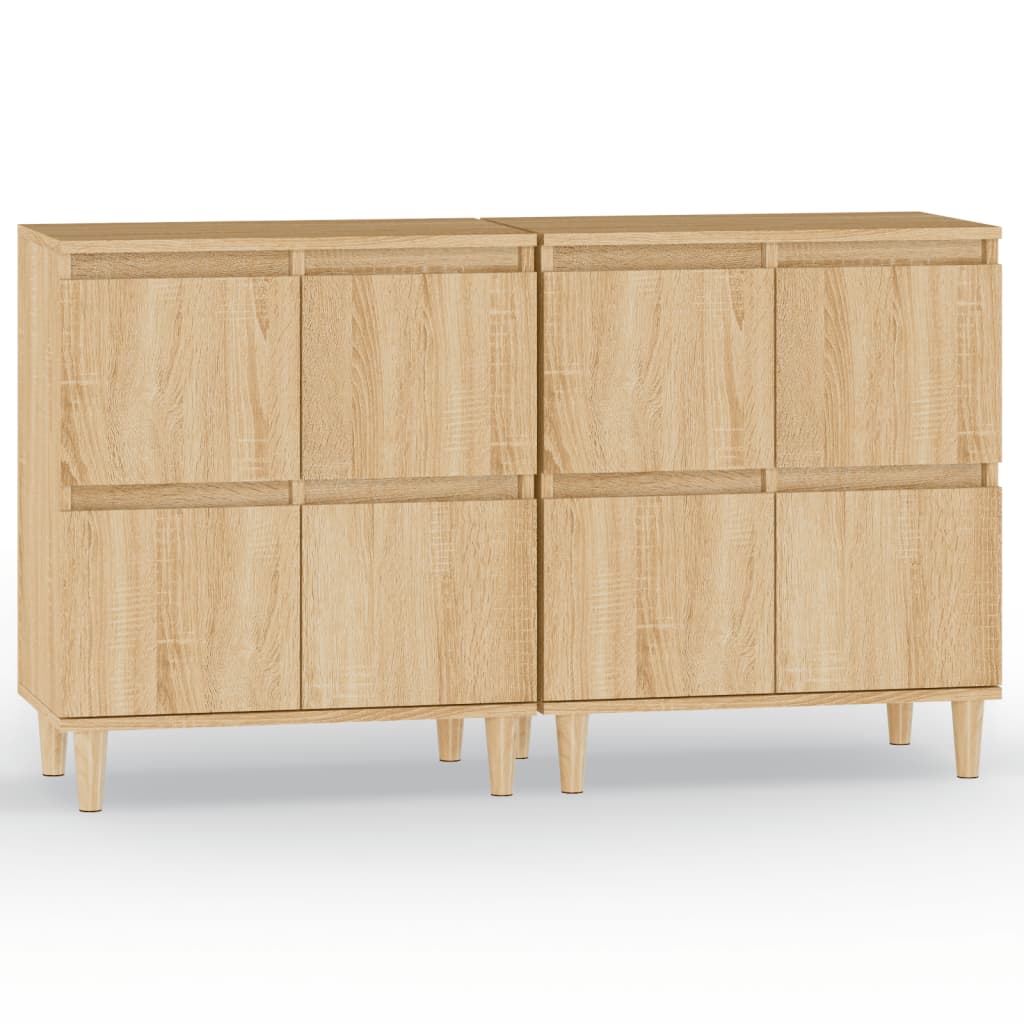 Sideboards 2 Stk. Sonoma-Eiche 60x35x70 cm Holzwerkstoff