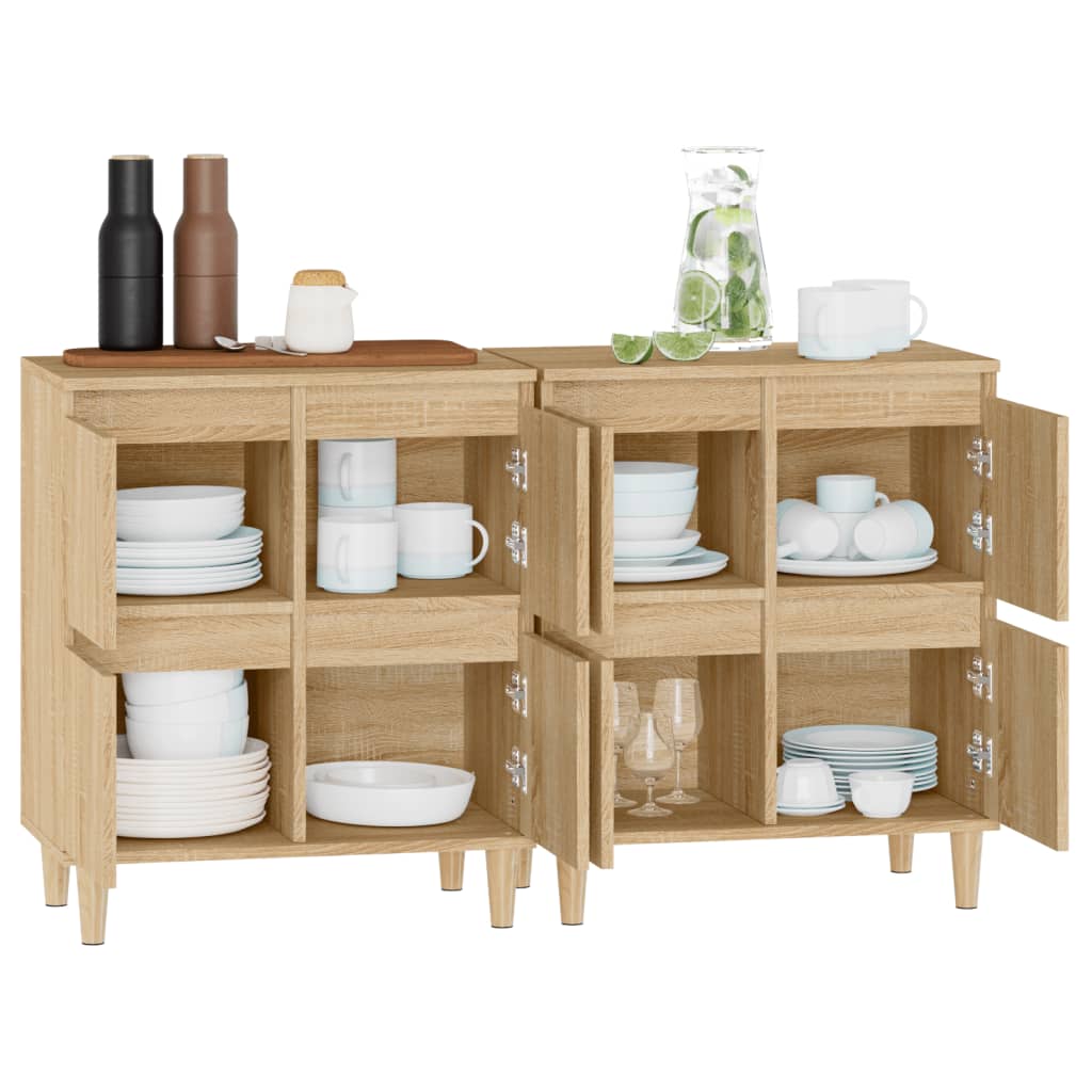 Sideboards 2 Stk. Sonoma-Eiche 60x35x70 cm Holzwerkstoff