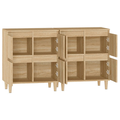 Sideboards 2 Stk. Sonoma-Eiche 60x35x70 cm Holzwerkstoff