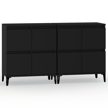 Sideboards 2 Stk. Schwarz 60x35x70 cm Holzwerkstoff