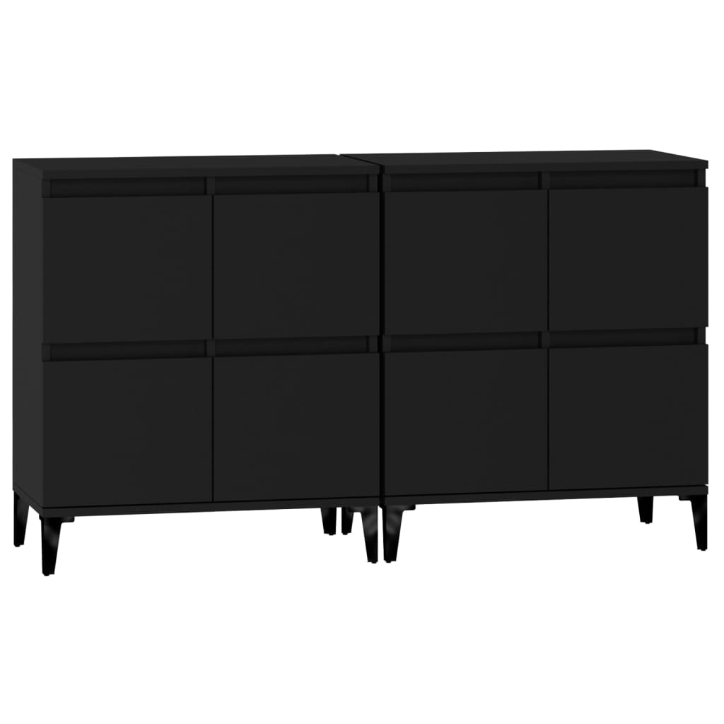 Sideboards 2 Stk. Schwarz 60x35x70 cm Holzwerkstoff