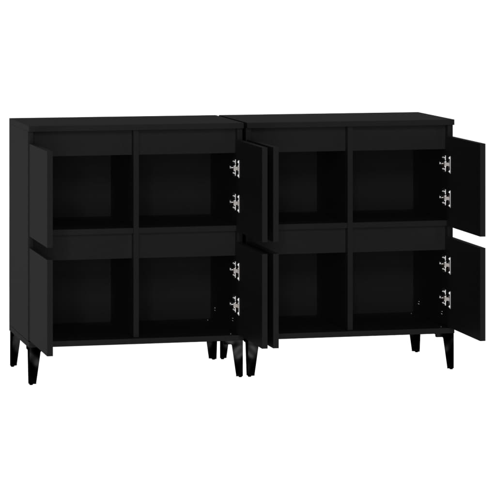 Sideboards 2 Stk. Schwarz 60x35x70 cm Holzwerkstoff