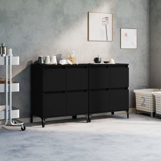 Sideboards 2 Stk. Schwarz 60x35x70 cm Holzwerkstoff