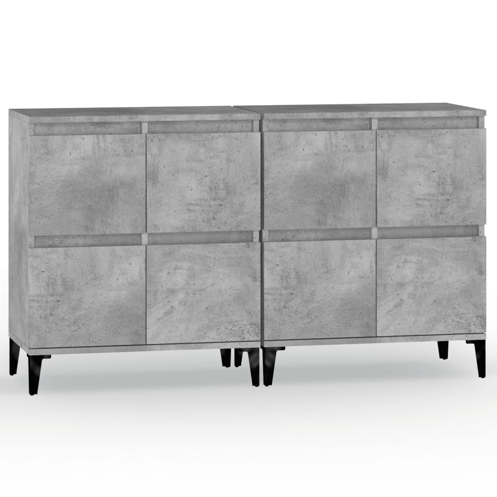 Sideboards 2 Stk. Betongrau 60x35x70 cm Holzwerkstoff