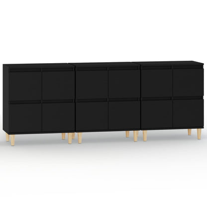 Sideboards 3 Stk. Schwarz 60x35x70 cm Holzwerkstoff