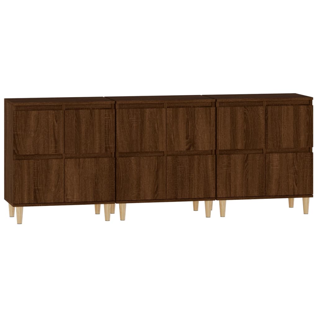 Sideboards 3 Stk. Braun Eichen-Optik 60x35x70 cm Holzwerkstoff