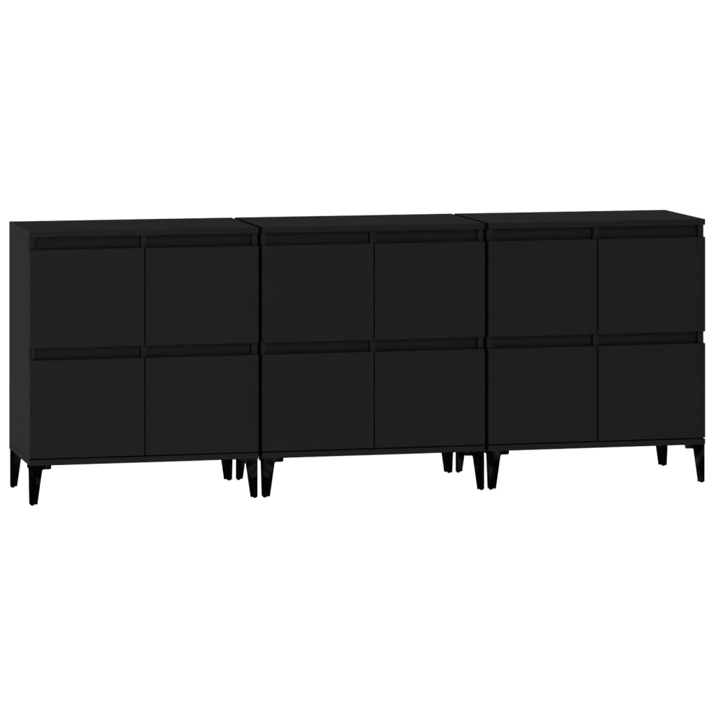 Sideboards 3 Stk. Schwarz 60x35x70 cm Holzwerkstoff