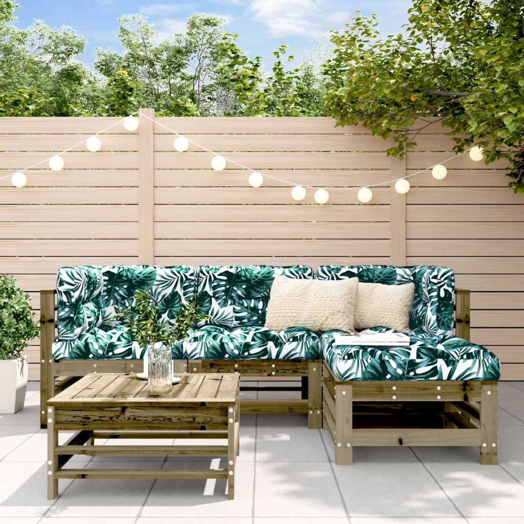 5-tlg. Garten-Lounge-Set mit Kissen Imprägniertes Kiefernholz