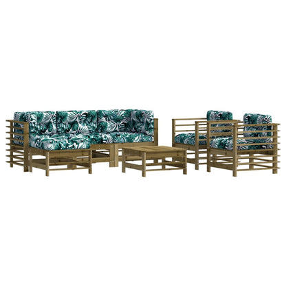 7-tlg. Garten-Lounge-Set mit Kissen Imprägniertes Kiefernholz