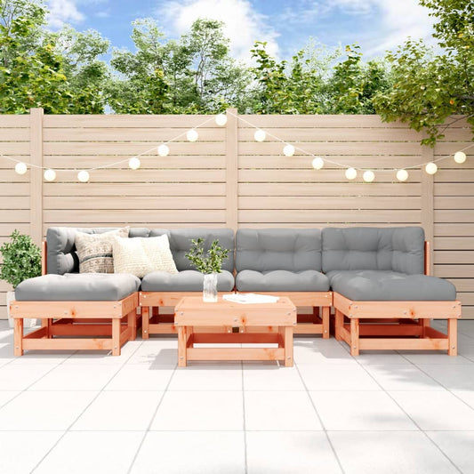 7-tlg. Garten-Lounge-Set mit Kissen Massivholz Douglasie