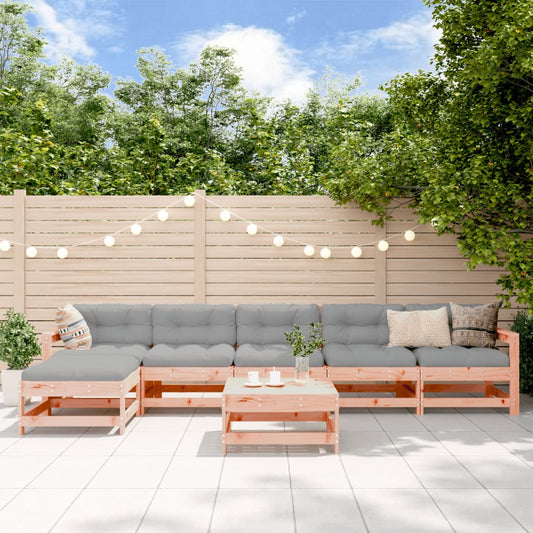 7-tlg. Garten-Lounge-Set mit Kissen Massivholz Douglasie