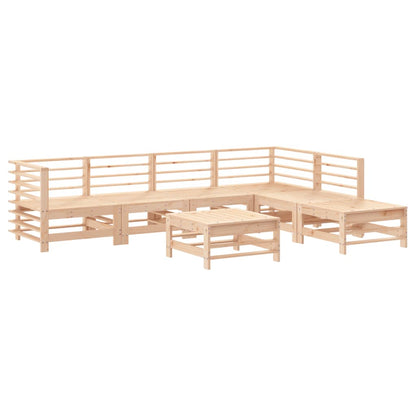 7-tlg. Garten-Lounge-Set mit Kissen Massivholz